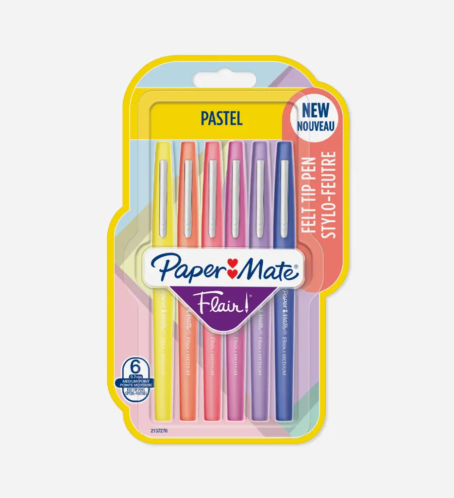 Pack 6 Stylo Feutre Pastel Flair 0.7mm - PAPER MATE