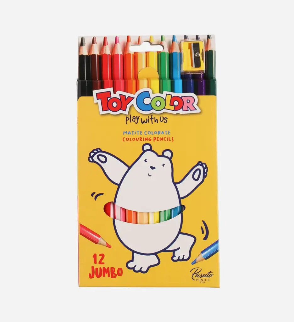 Pack de 12 Crayon de Couleurs Jumbo - TOY COLOR 