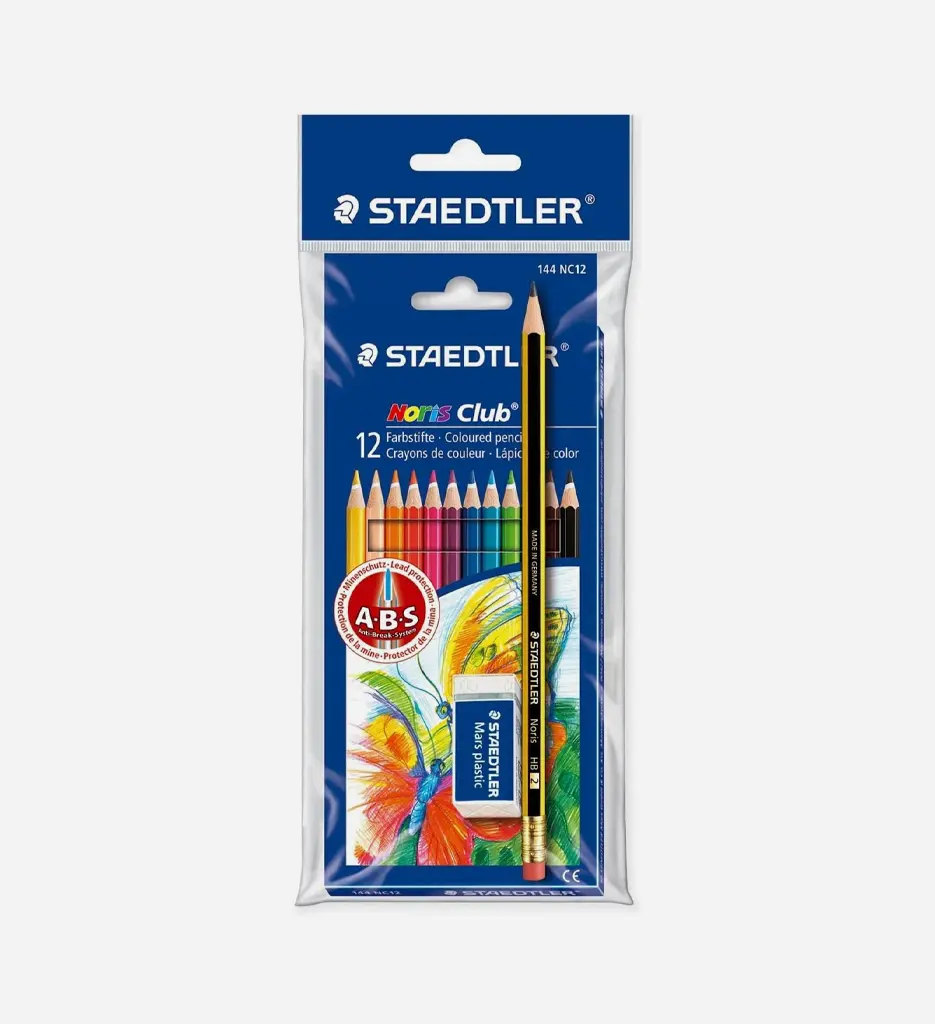 Pack de 12 Crayons Couleur + Crayon n°2 + Gomme - STAEDTLER