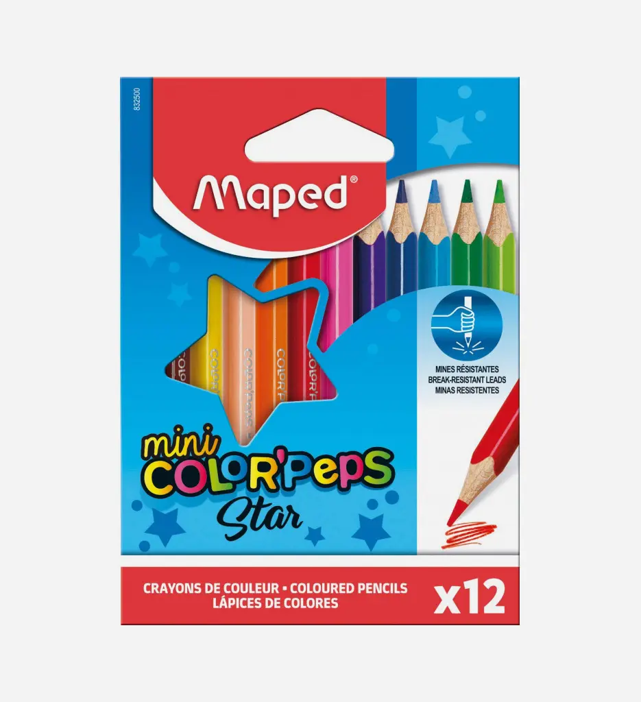 Paquet De 12 Crayon Couleur Mini - Maped  