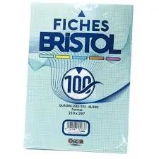 Paquet de 100 Fiches Bristol A4 Blanc - Oscar