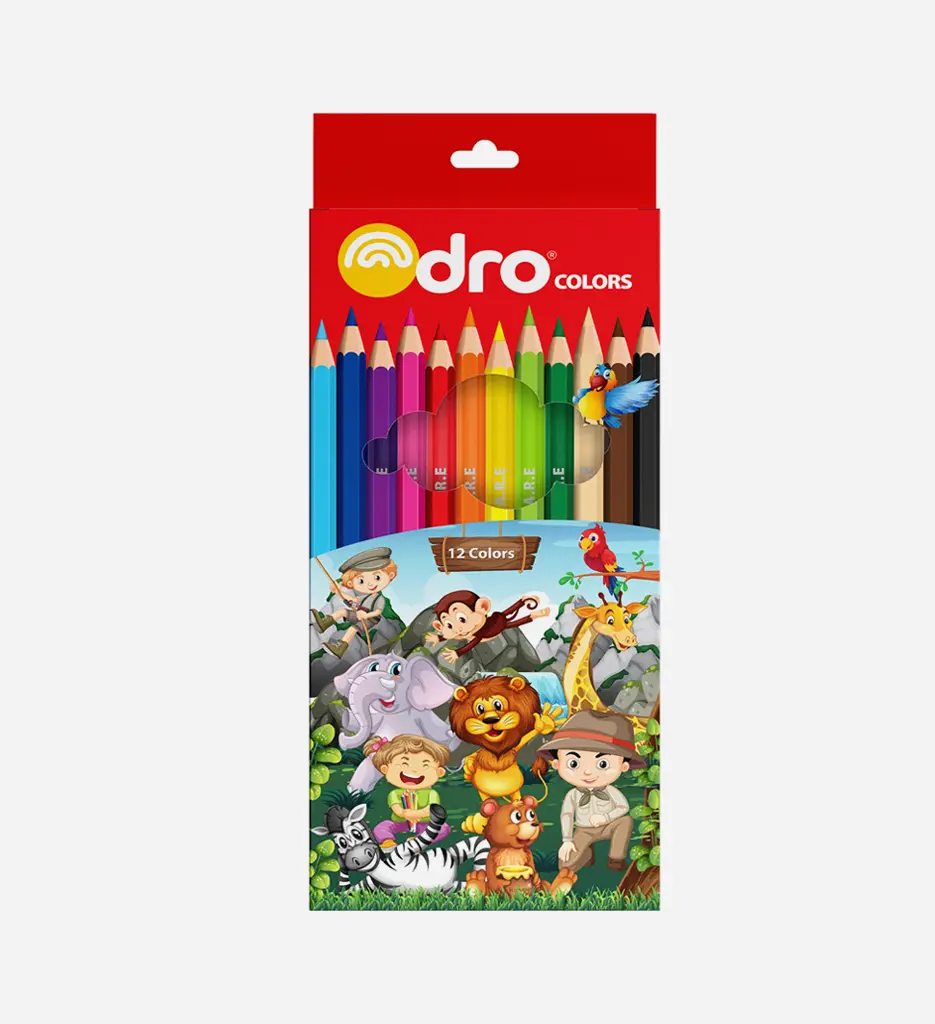 Blister de 12 crayons couleurs 12/18 - DRO