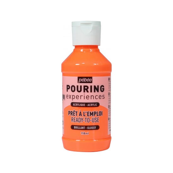 Peinture Acrylique Pouring 118ML Orange Fluo - PEBEO
