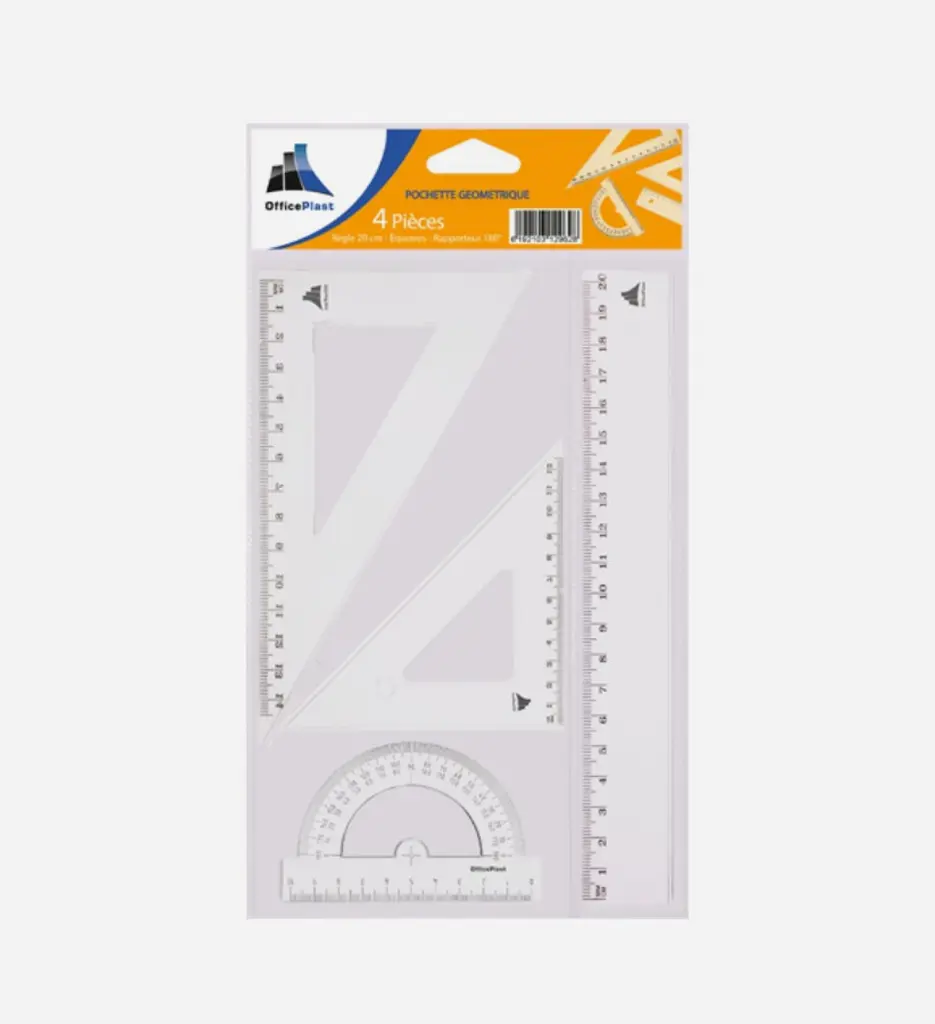 Pochette Géométrique 4 pièces 20cm Purple