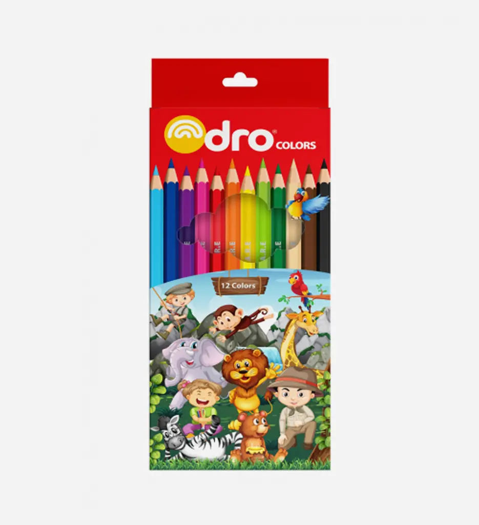 Blister de 12 crayons couleurs 12/9 - DRO