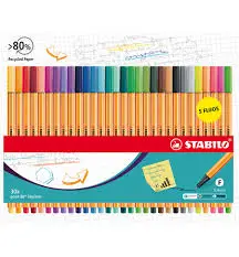 Pochette de 30 Feutres Point 88 - Assorties