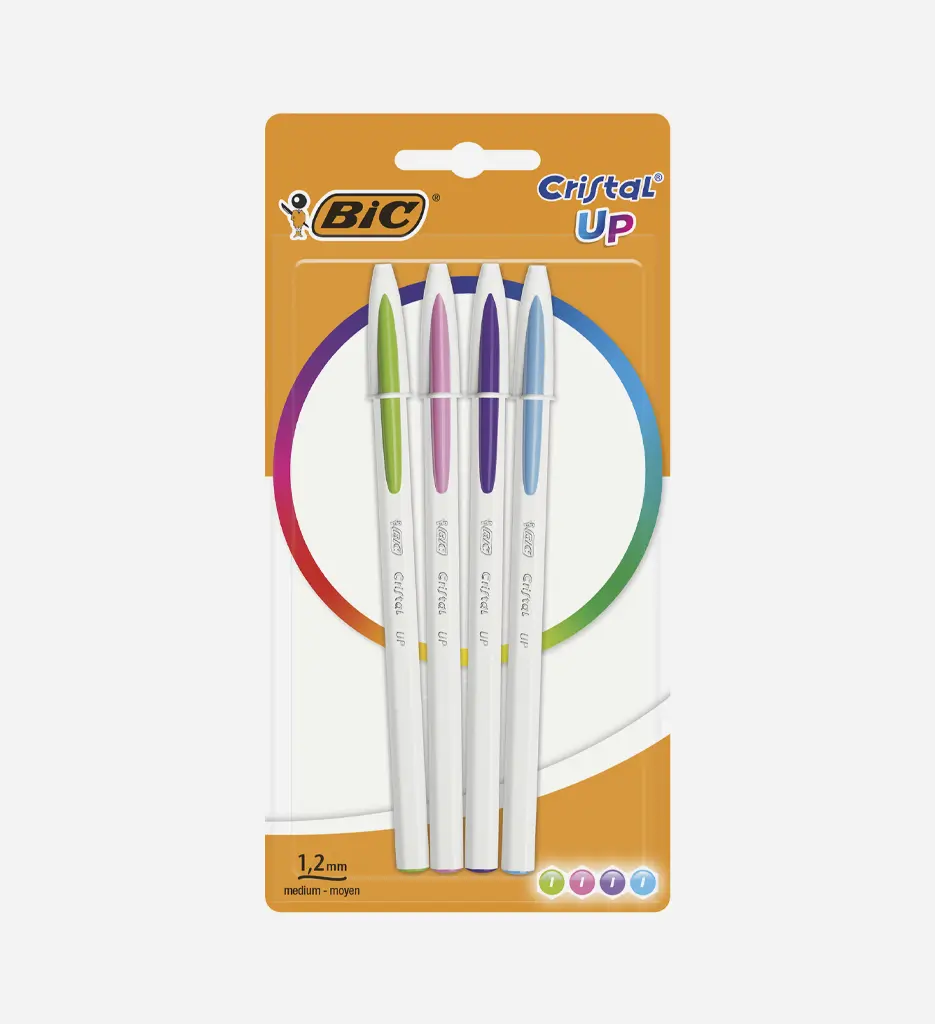 Pochette de 4 Stylos à Bille Cristal Fun Assorties - Bic