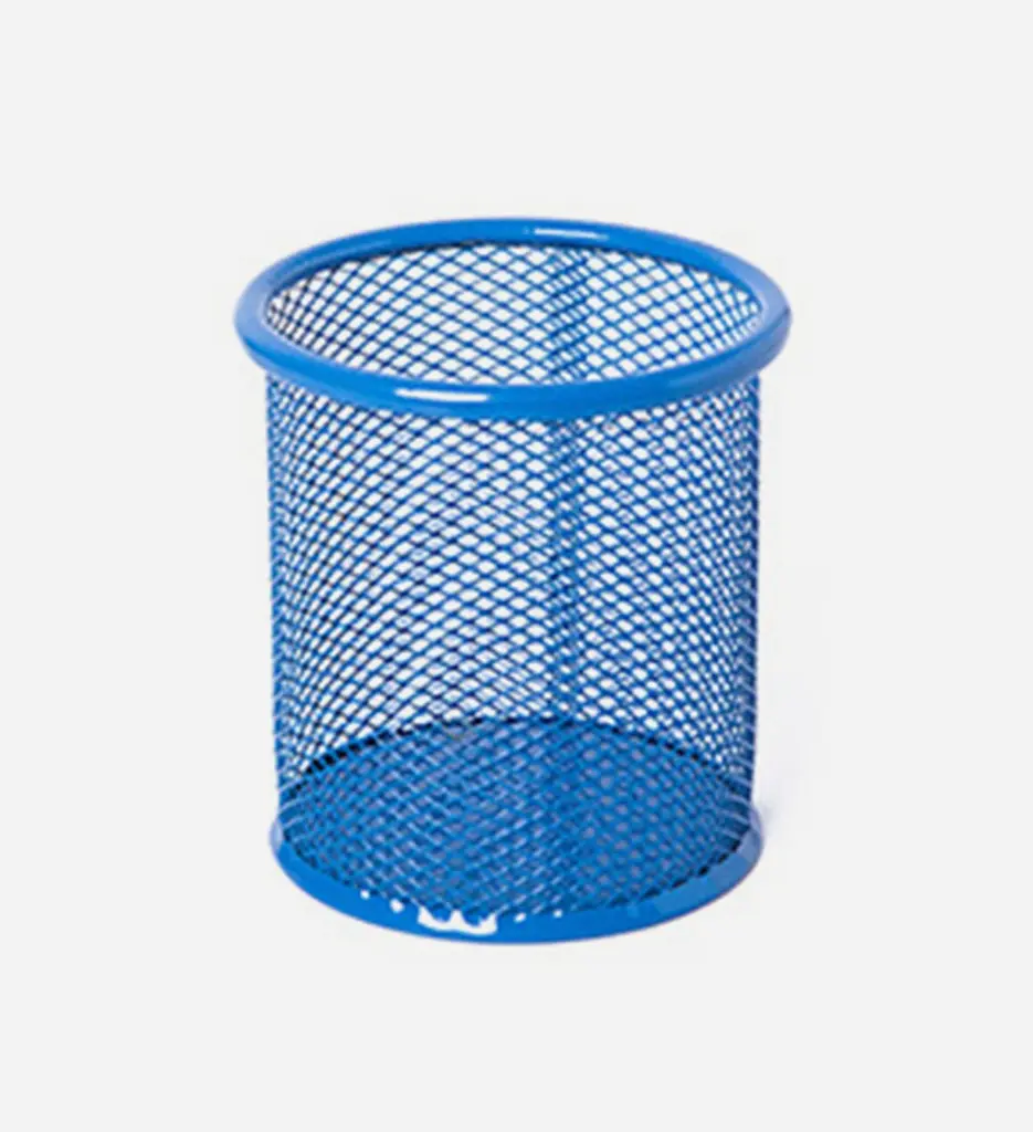 Pot à Stylo Rond Métal - Bleu