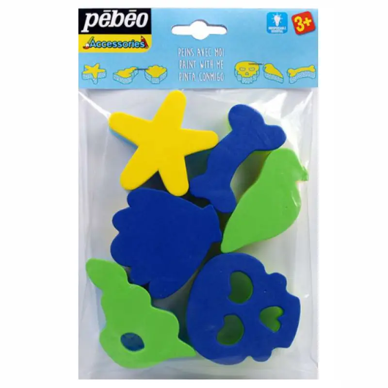 Set 6 Tampons Double Mousse Formes Pirate - Pébéo 