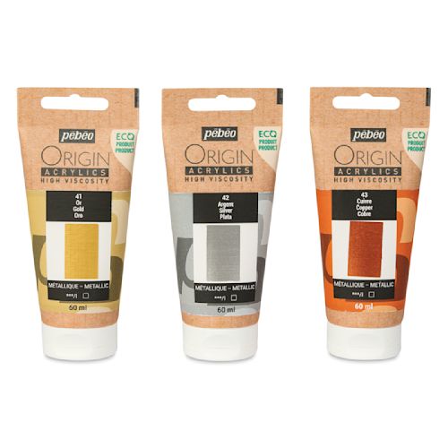 Set Origine Acrylique 3X60ML Métalic Déccouverte - PEBEO 