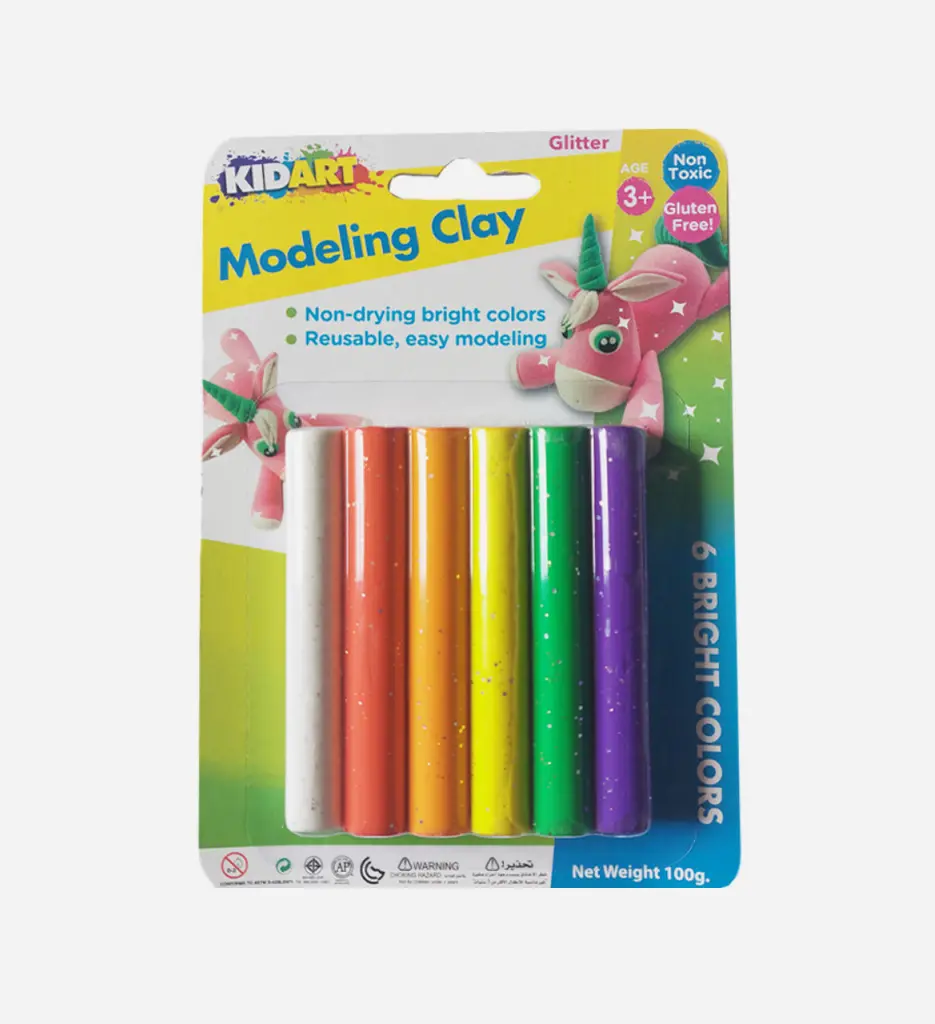 Set de 6 Pates à Modeler Glitter - Kid Art