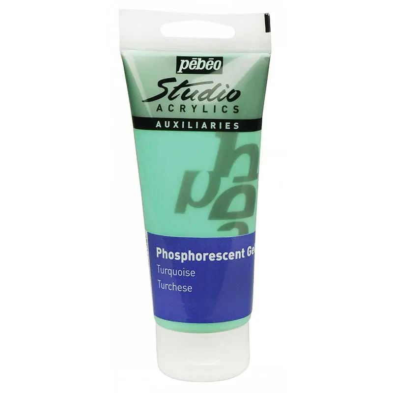 Acrylique Studio High Viscosity 100Ml Gel Phosphorescent Turquoise - Pébéo 