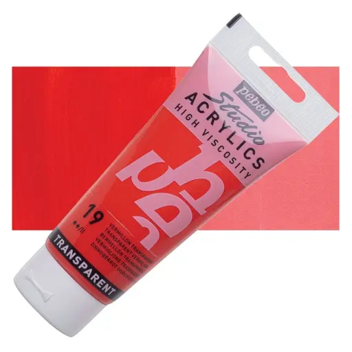 Acrylique Studio High Viscosity 100Ml Vermilion Transparent - Pébéo 