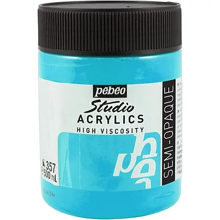 Acrylique Studio High Viscosity 500ML Bleu vert iridescent - PEBEO