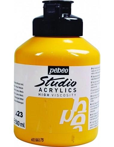 Acrylique Studio High Viscosity 500ML Jaune Cadmium Moyen - Pébéo