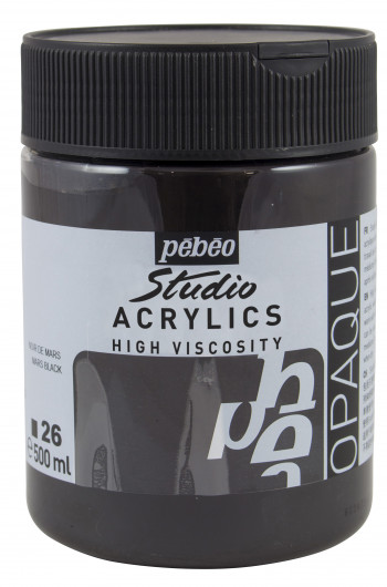 Acrylique Studio High Viscosity 500ML Noir Mars - Pébéo