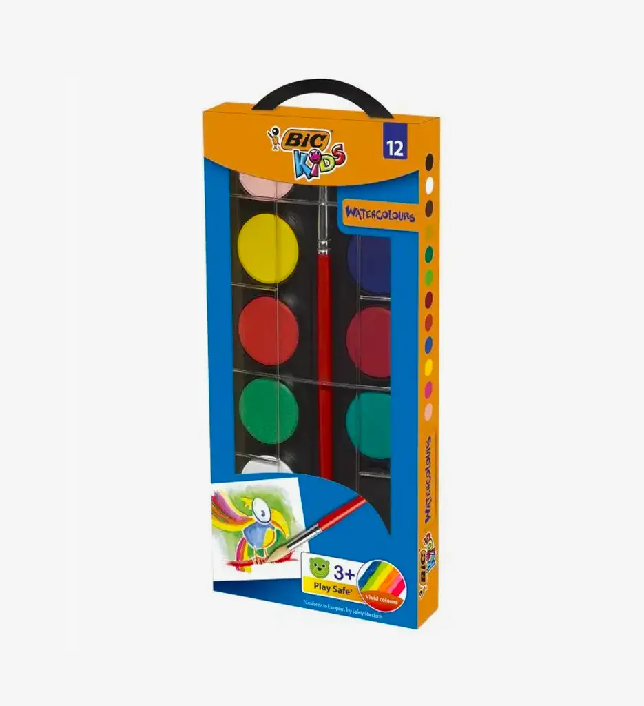 Aquarelle gouache 12 couleurs BIC