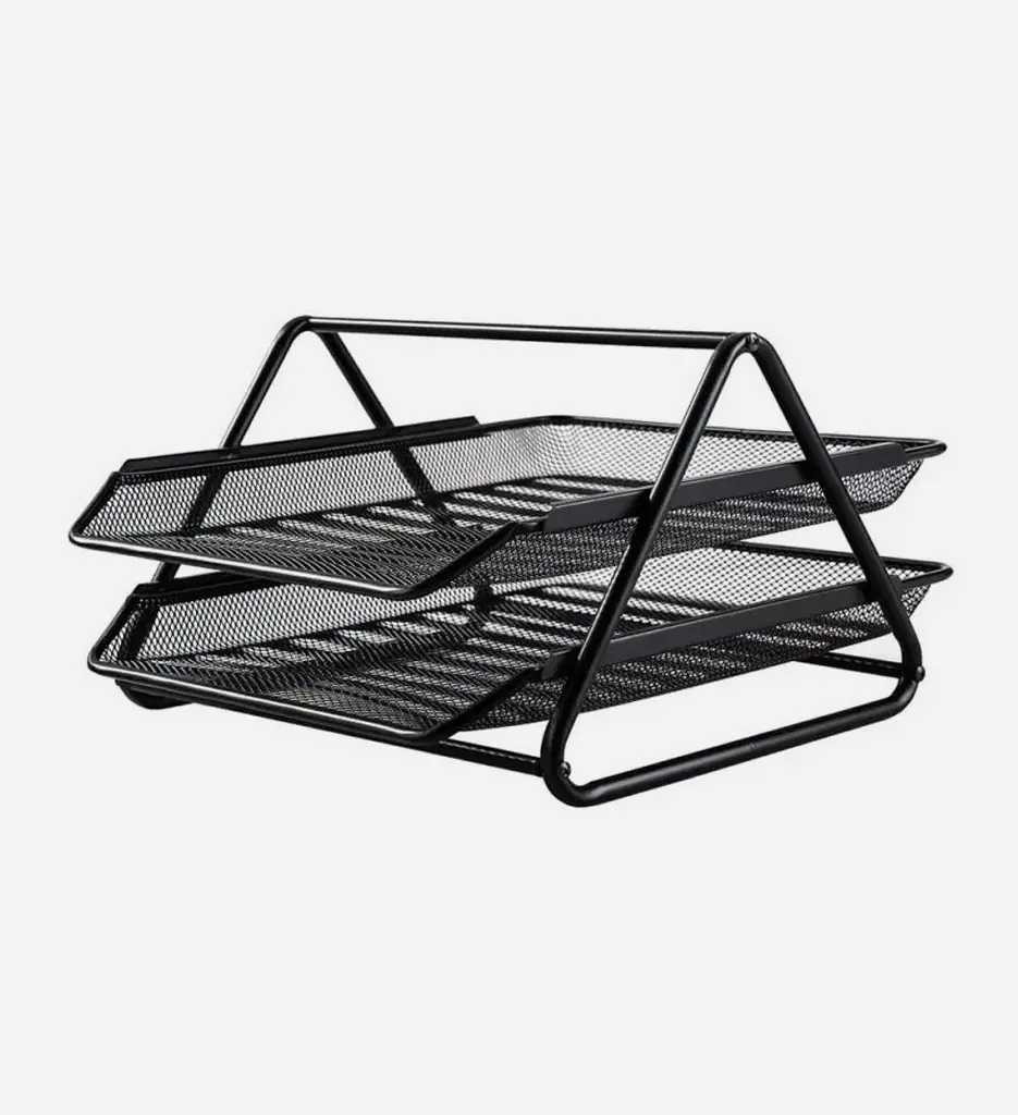 Bac à Courrier 2 étages Métal E9183 Noir