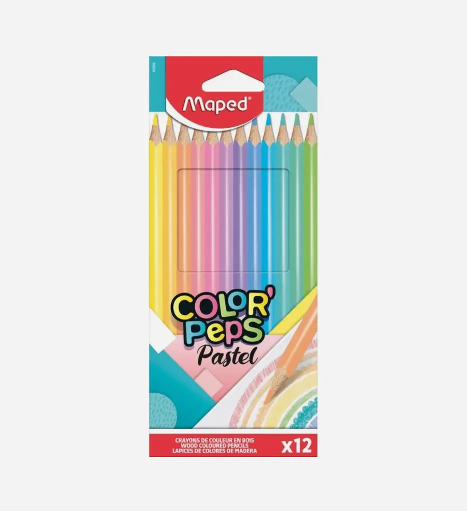 Boite de 12 Crayons de Couleur Color'peps Pastel - Maped
