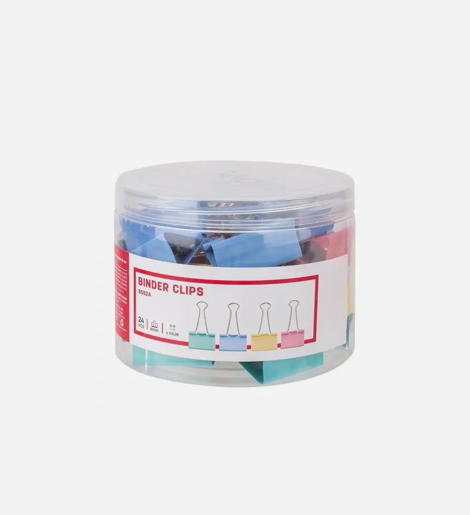 Boite de 24 Pince à Clips 32mm Couleur