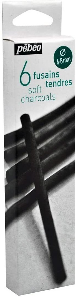 Boite de 6 Fusains Tendre 6-8MM - Pébéo 
