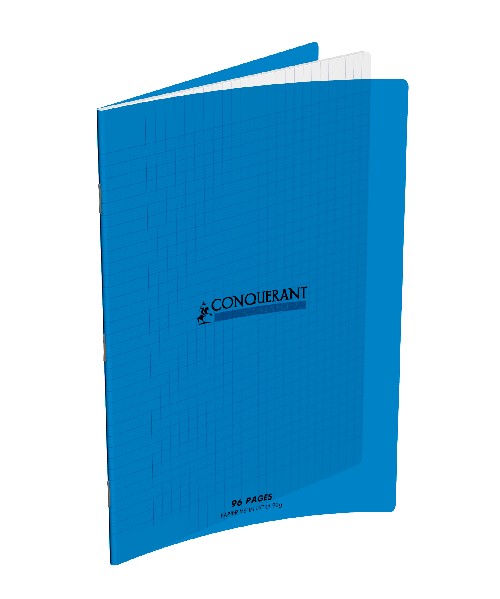 Cahier Piqué 96P A4 90Gr PP Bleu - CONQUERANT