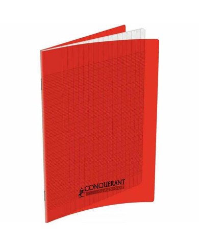 Cahier Piqué 192P 17x22 70Gr PP Rouge - Conquérant