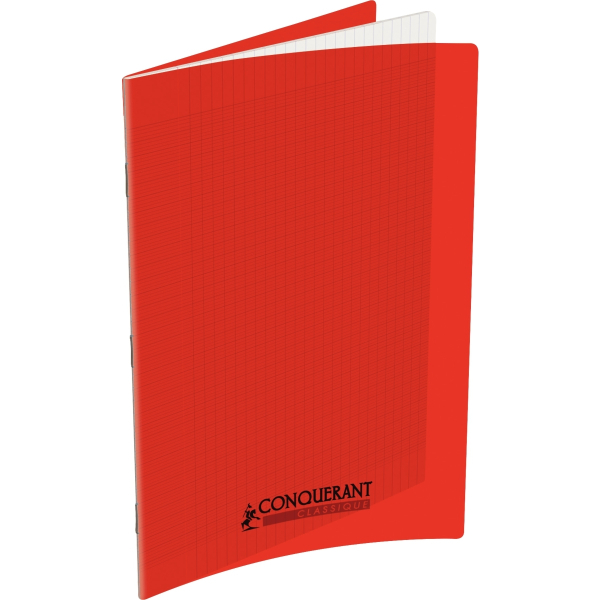 Cahier Piqué 96P A4 90Gr PP Rouge - CONQUERANT