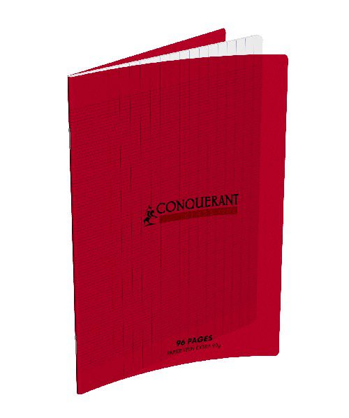 Cahier Piqué 96P 17x22 90Gr PP Rouge - Conquérant