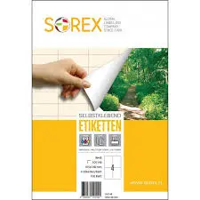 Etiquette Blanche A4/44 - Sorex