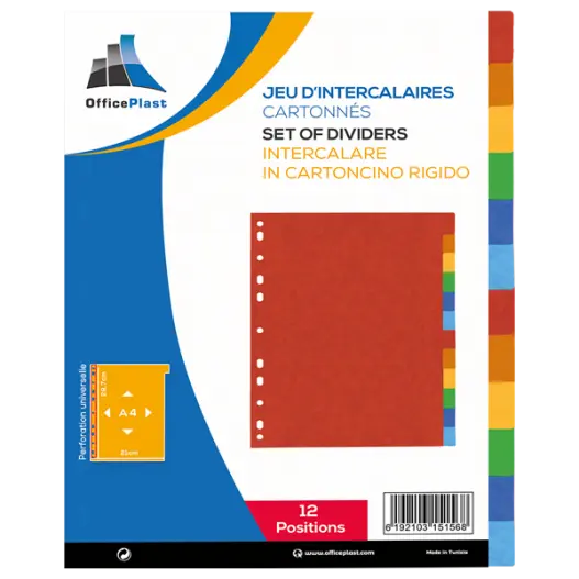 Jeu d'intercalaires en Carton 12 Positions - PURPLE