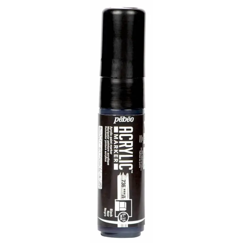 Marqueur Peinture Acrylique 5-15MM Noir - PEBEO