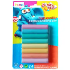 Pate à modeler de 8 pastel 19 ast-100-8p - kiddy Clay