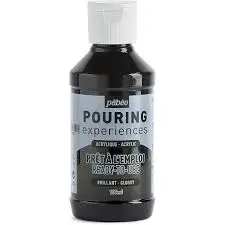 Peinture Acrylique Pouring 118 ml - Noir d'ivoire