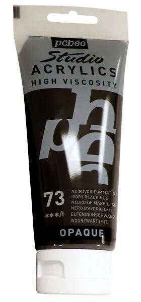 Acrylique Studio High Viscosity 100ML Noir Ivoire - PEBEO 
