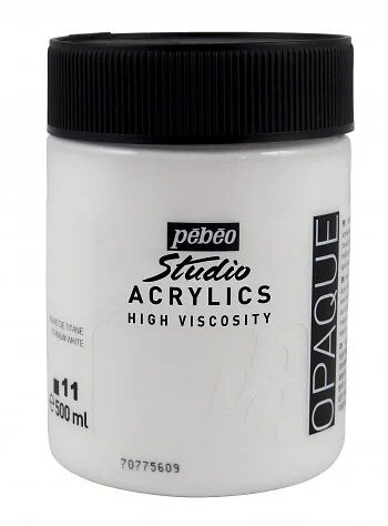 Acrylique Studio High Viscosity 500ML Blanc Titane - PEBEO 