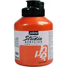 Acrylique Studio High Viscosity 500ML Orange Jaune Iridescent - PEBEO