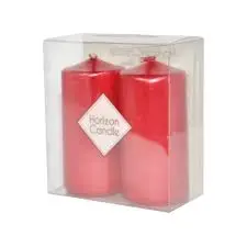 Bougie Décoration 2Pcs Rouge - Horizon Candle