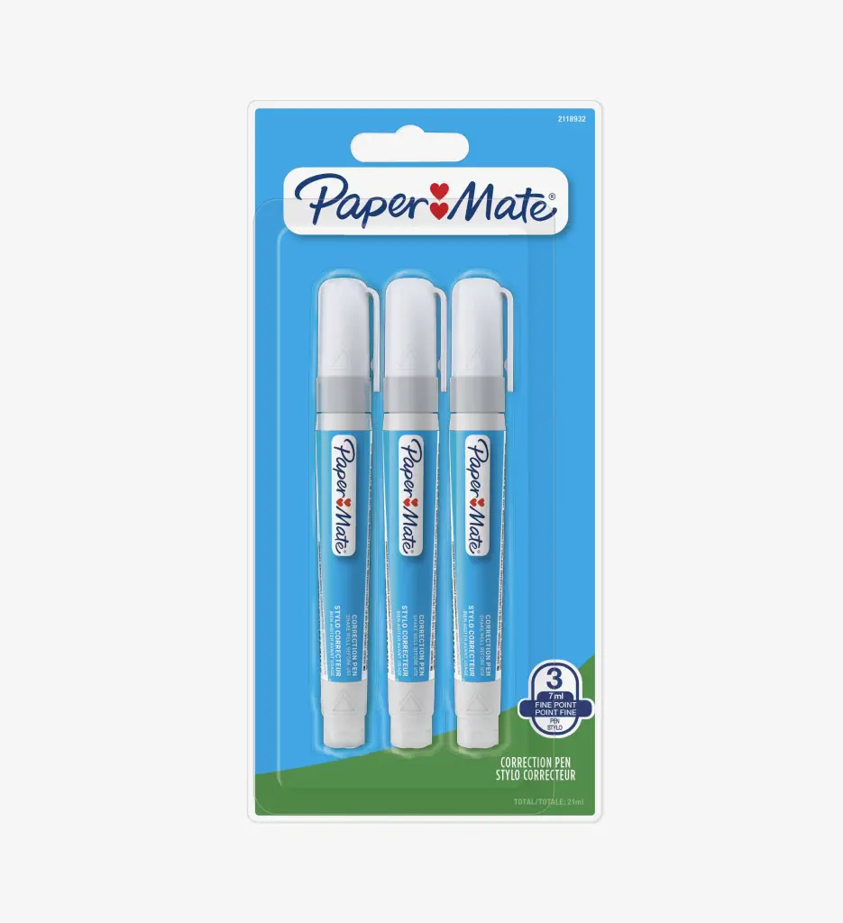 Pack de 3 Stylos Correcteur 7ml - PAPER MATE 
