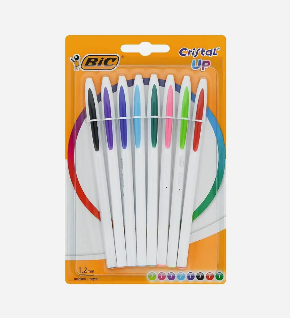 Pack de 8 Stylos Cristal Up 6+2 - Assorties