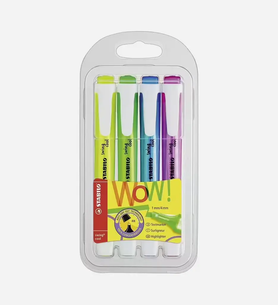 Pochette De 4 Surligneurs Swing Cool - Assorties 