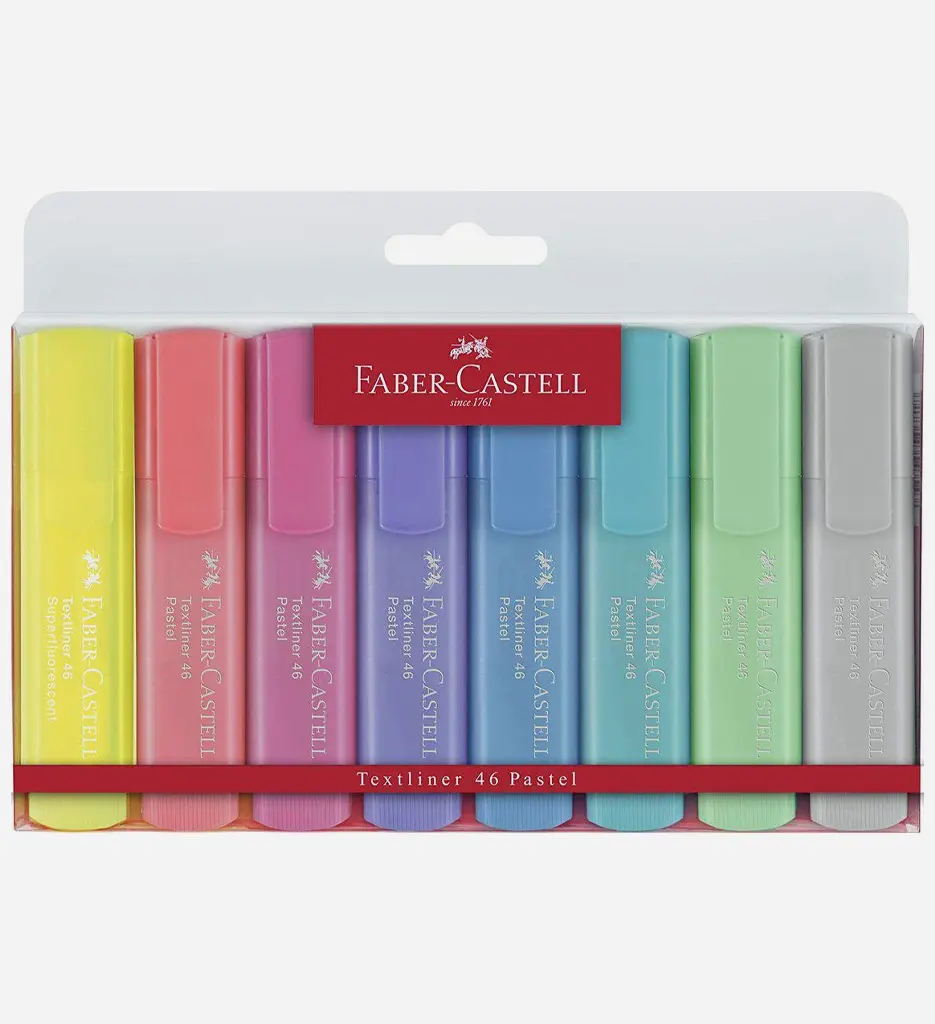 Pochette de 8 Surligneurs Pastel Réf 154681 - FABER CASTELL