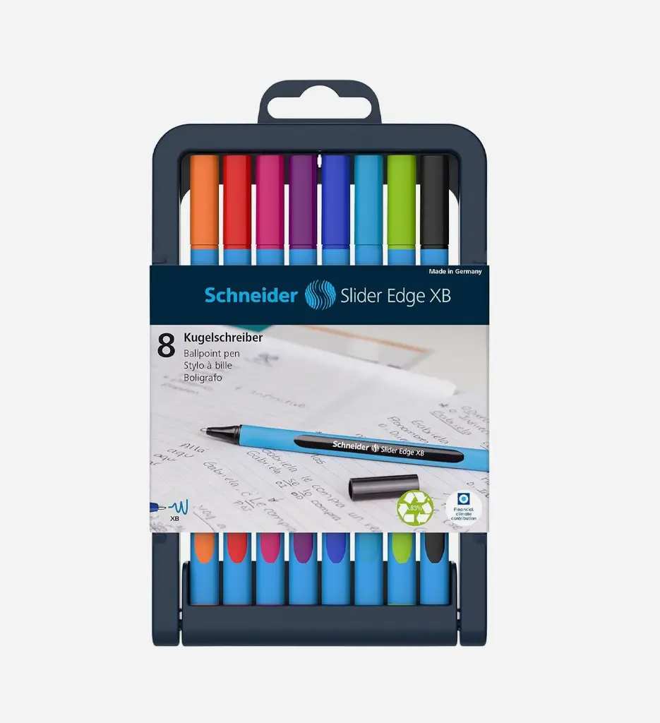 Pochette de 8 Stylo à Bille Slider EDGE XB Assorties - SCHNEIDER