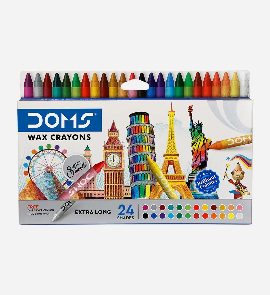 Set de 24 Crayons Pastel de Cire Extra Longue - DOMS