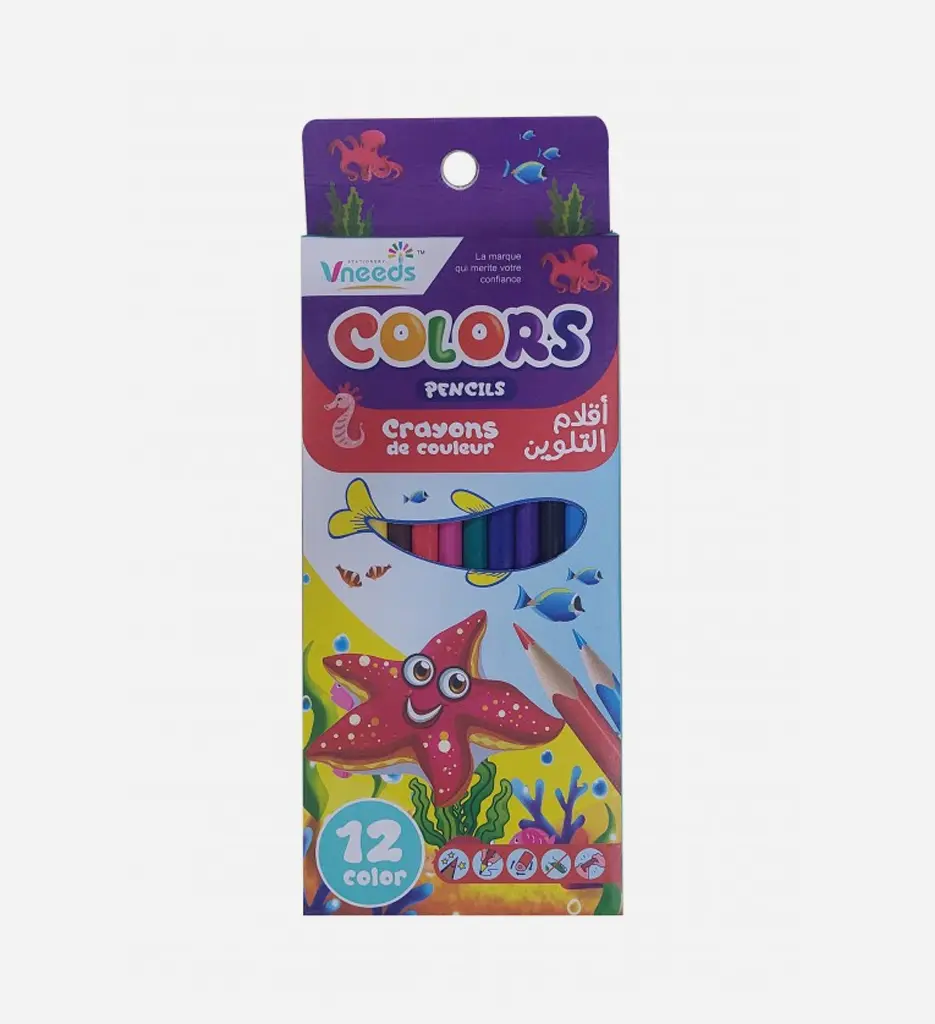 Blister de 12 Crayons de couleur 12/18 V.06.62 - Vneeds