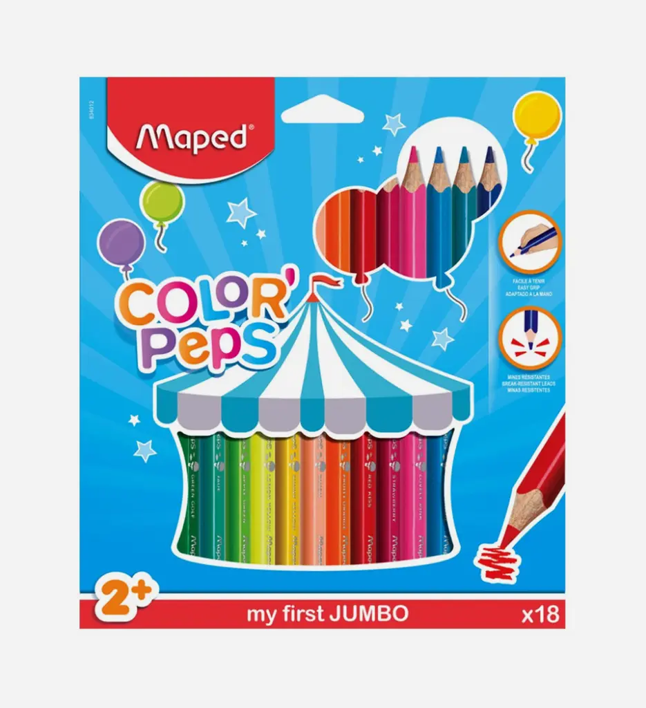 18 Crayons de Couleur Color'Peps Jumbo - MAPED