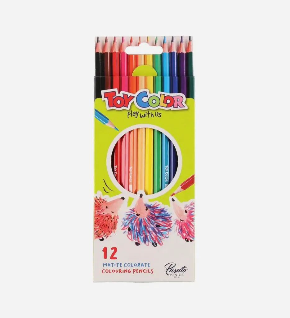 Boite de 12 Crayons de Couleurs Hexagonal - TOY COLOR