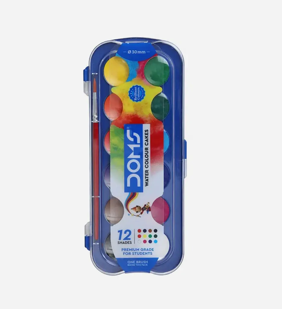 Boite de 12 Pastilles Aquarelles 23mm - Doms