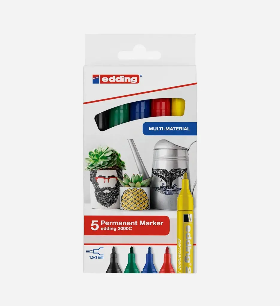 Boite de 5 Marqueurs Acrylique Peinture 5100 Basic - EDDING                                                                                                                                                                                       