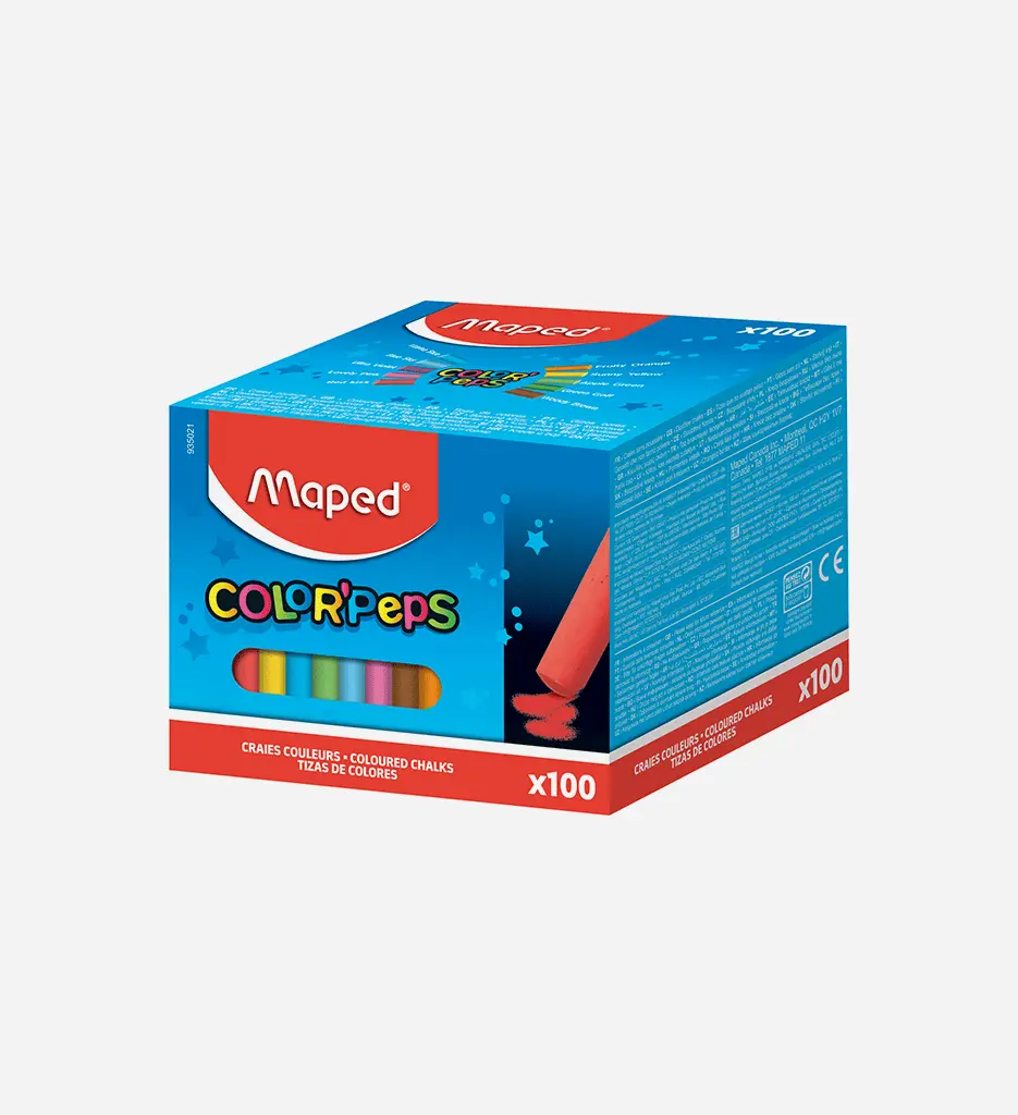 Craie pour tableau noir - rondes - couleurs assorties